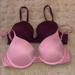 EUC VS Pink Maroon Push Up Bra